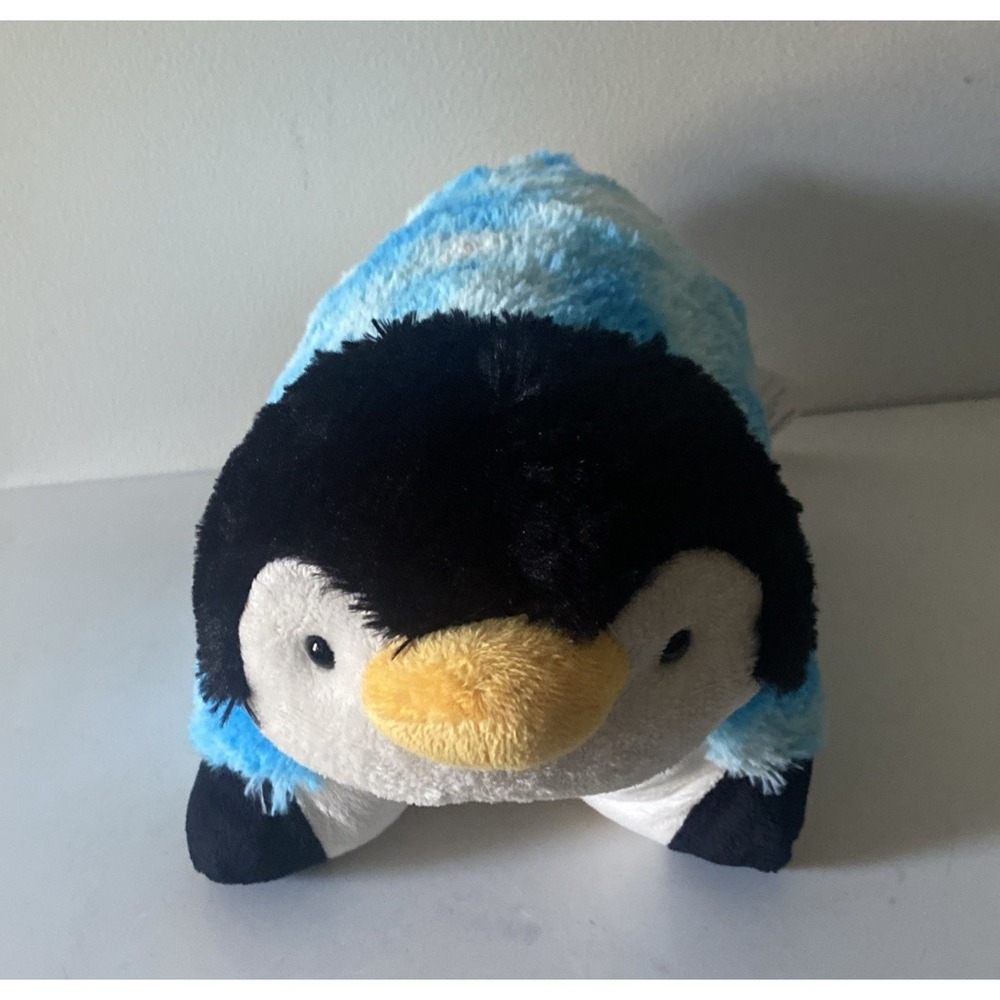 Penguin Tie Dye Pillow Pets Glow Pets Blue and White 16" Plush Stuffed Animal